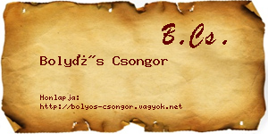 Bolyós Csongor névjegykártya